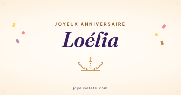 Image « Joyeux anniversaire Loélia » au format large