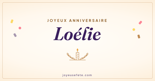 Image « Joyeux anniversaire Loélie » au format large