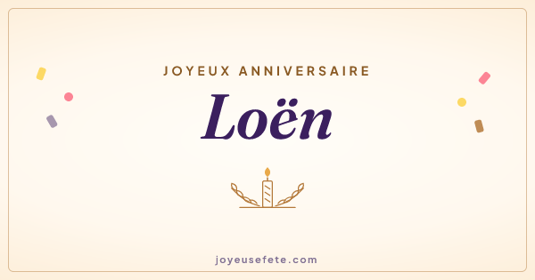 Image « Joyeux anniversaire Loën » au format large
