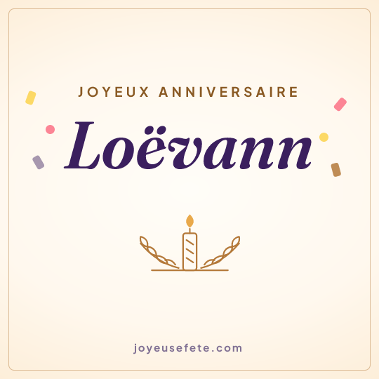 Image carrée « Joyeux anniversaire Loëvann » pour WhatsApp