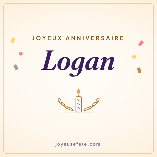 Image carrée « Joyeux anniversaire Logan » pour WhatsApp