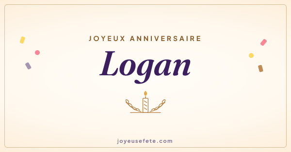 Image « Joyeux anniversaire Logan » au format large