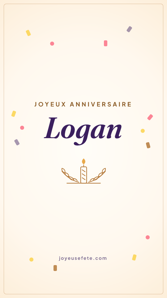 Image « Joyeux anniversaire Logan » au format story