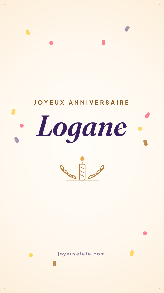 Image « Joyeux anniversaire Logane » au format story