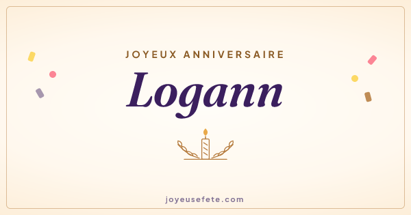 Image « Joyeux anniversaire Logann » au format large