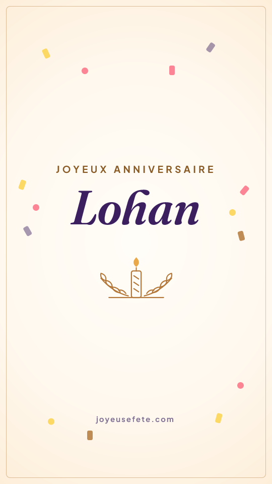 Image « Joyeux anniversaire Lohan » au format story