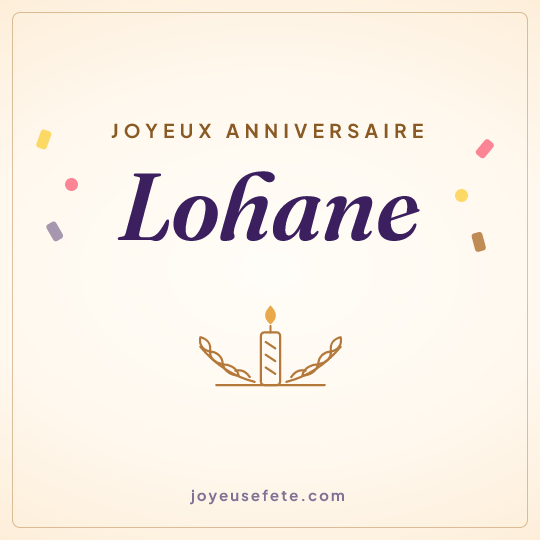 Image carrée « Joyeux anniversaire Lohane » pour WhatsApp
