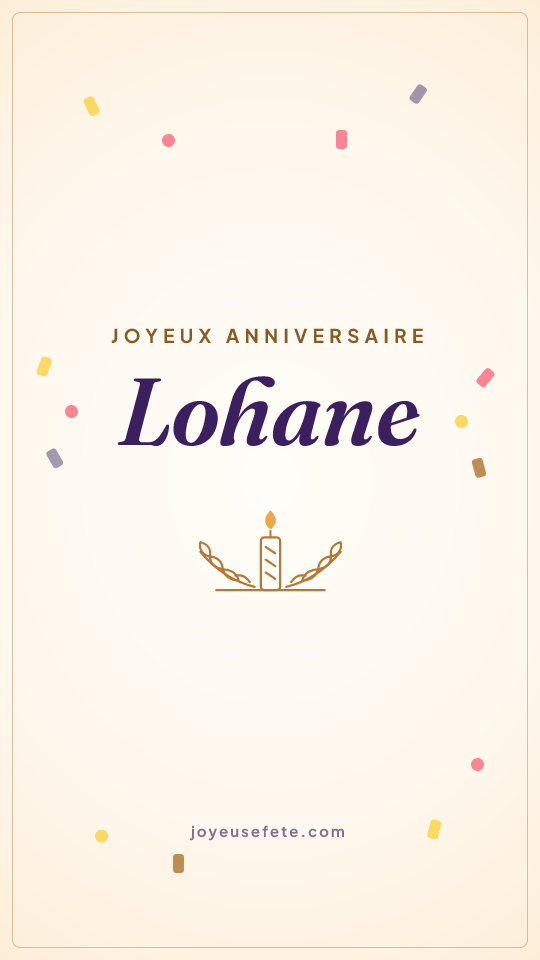 Image « Joyeux anniversaire Lohane » au format story