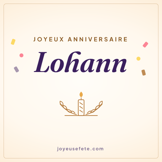Image carrée « Joyeux anniversaire Lohann » pour WhatsApp