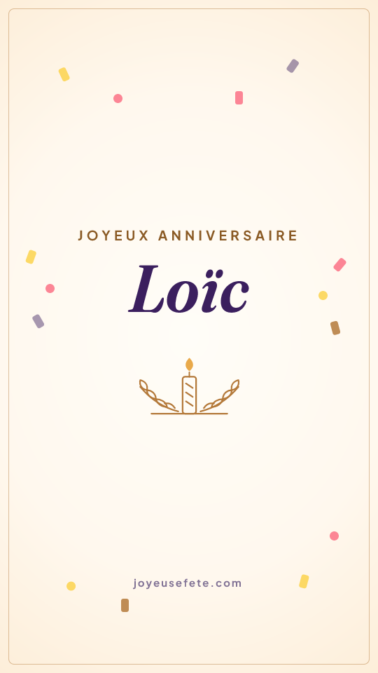 Image « Joyeux anniversaire Loïc » au format story