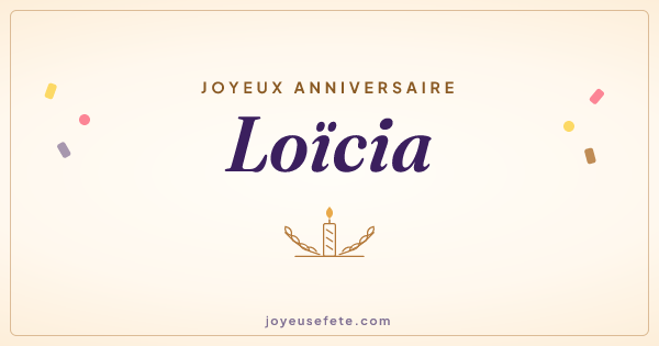 Image « Joyeux anniversaire Loïcia » au format large