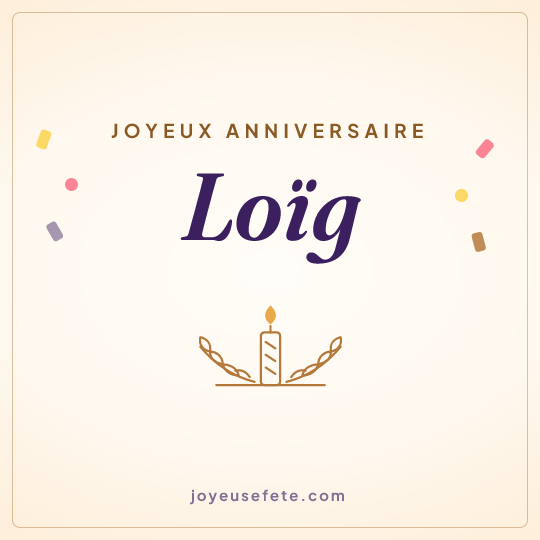Image carrée « Joyeux anniversaire Loïg » pour WhatsApp