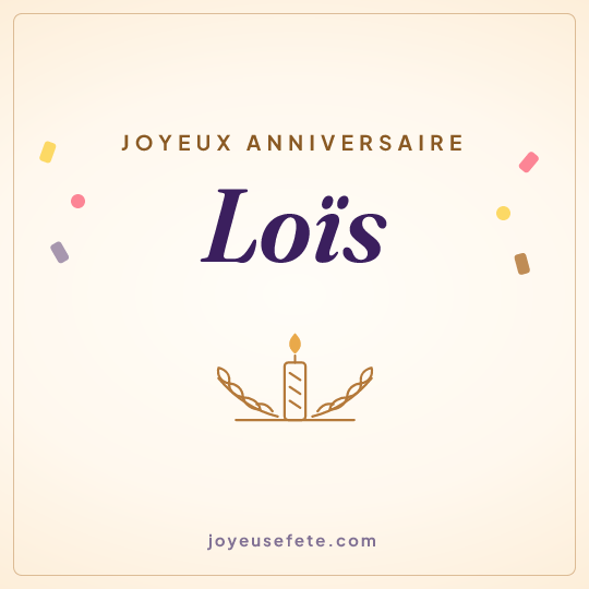Image carrée « Joyeux anniversaire Loïs » pour WhatsApp