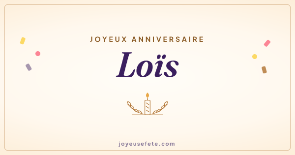 Image « Joyeux anniversaire Loïs » au format large