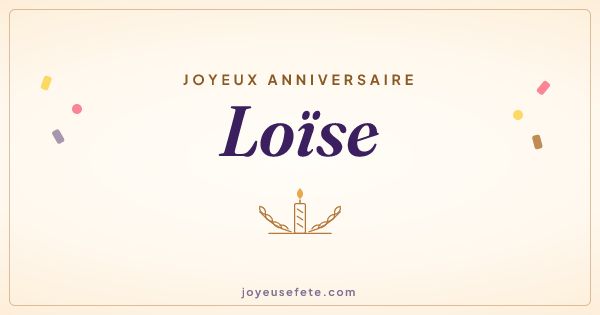 Image « Joyeux anniversaire Loïse » au format large
