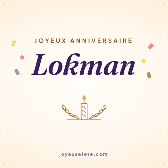 Image carrée « Joyeux anniversaire Lokman » pour WhatsApp