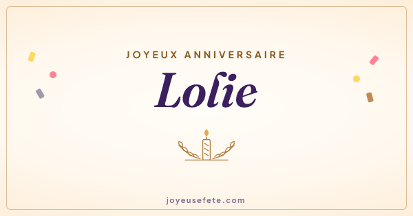 Image « Joyeux anniversaire Lolie » au format large