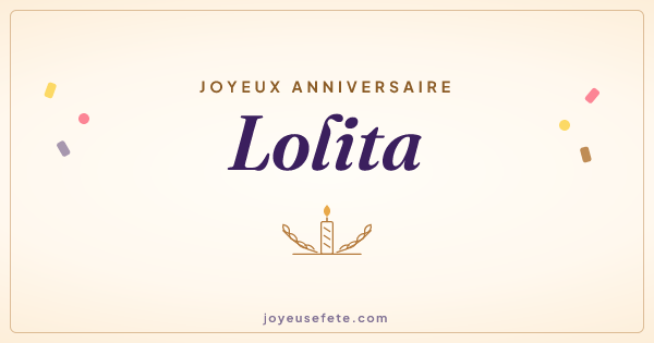 Image « Joyeux anniversaire Lolita » au format large