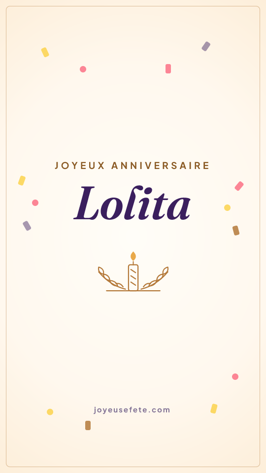 Image « Joyeux anniversaire Lolita » au format story