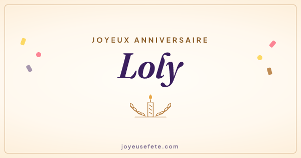 Image « Joyeux anniversaire Loly » au format large