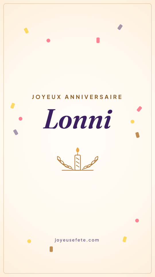 Image « Joyeux anniversaire Lonni » au format story