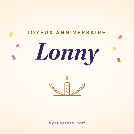 Image carrée « Joyeux anniversaire Lonny » pour WhatsApp
