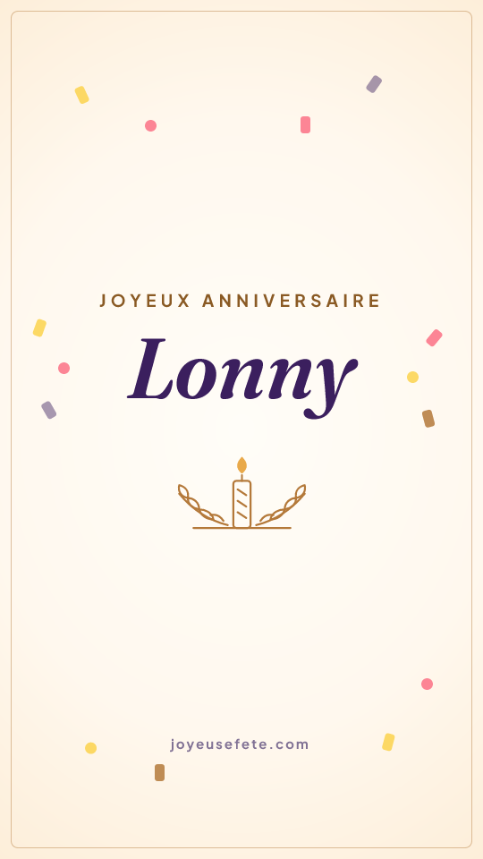 Image « Joyeux anniversaire Lonny » au format story