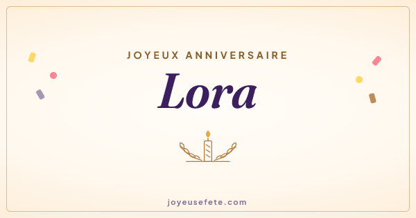 Image « Joyeux anniversaire Lora » au format large
