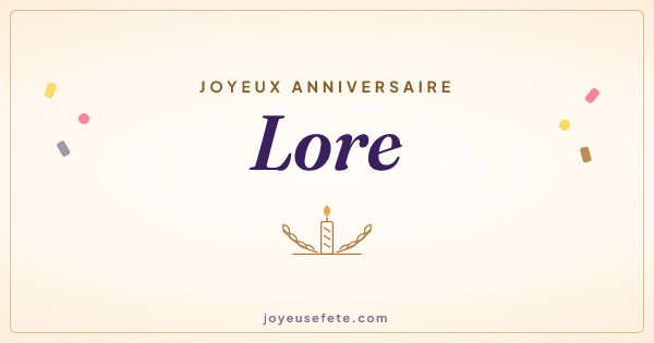 Image « Joyeux anniversaire Lore » au format large