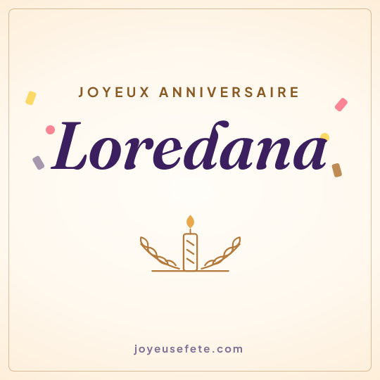 Image carrée « Joyeux anniversaire Loredana » pour WhatsApp