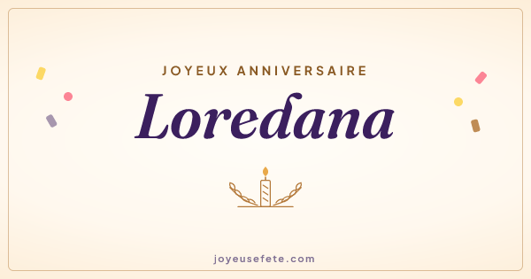 Image « Joyeux anniversaire Loredana » au format large