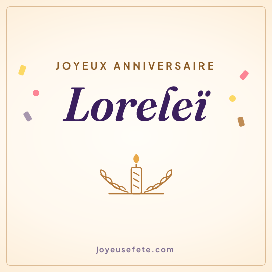 Image carrée « Joyeux anniversaire Loreleï » pour WhatsApp