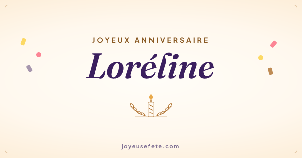 Image « Joyeux anniversaire Loréline » au format large