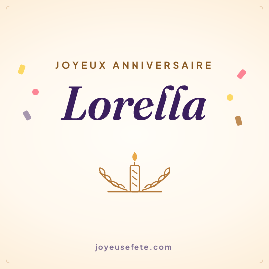 Image carrée « Joyeux anniversaire Lorella » pour WhatsApp