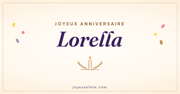 Image « Joyeux anniversaire Lorella » au format large