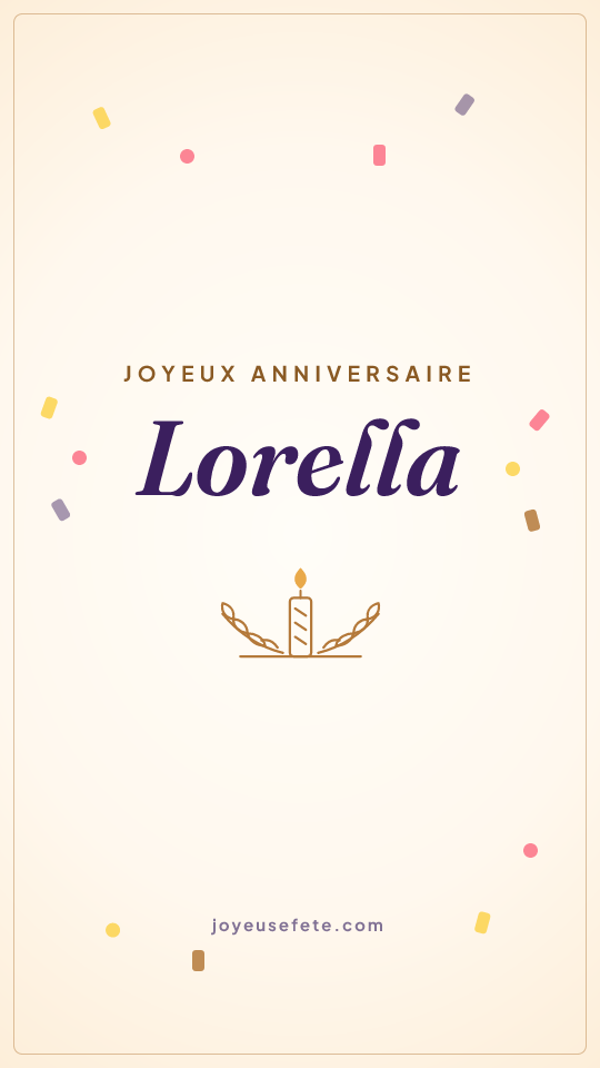 Image « Joyeux anniversaire Lorella » au format story