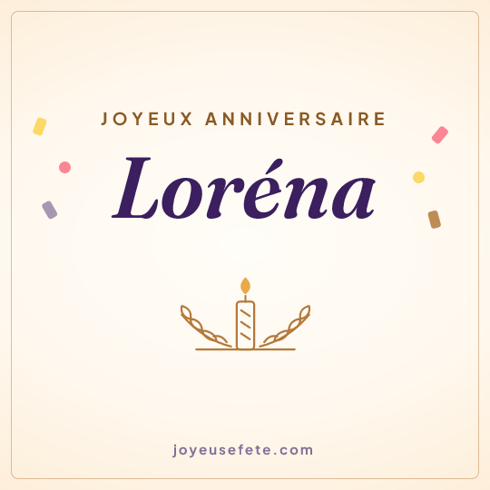 Image carrée « Joyeux anniversaire Loréna » pour WhatsApp