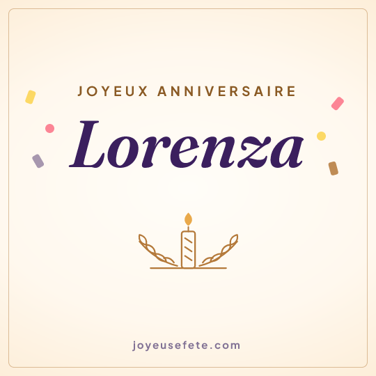 Image carrée « Joyeux anniversaire Lorenza » pour WhatsApp