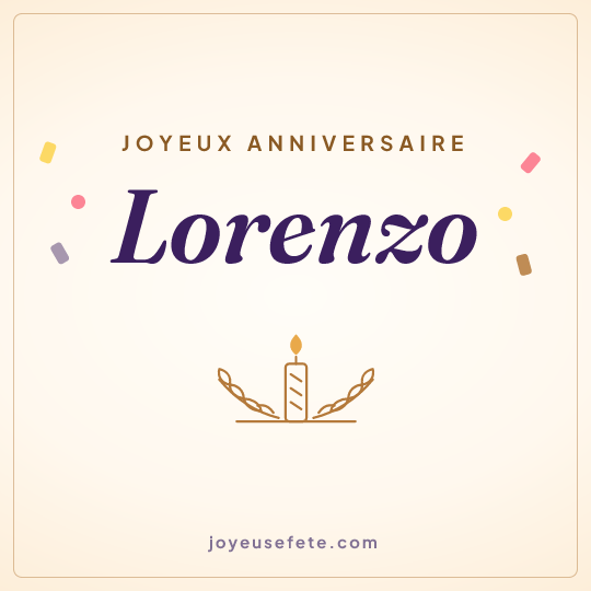 Image carrée « Joyeux anniversaire Lorenzo » pour WhatsApp
