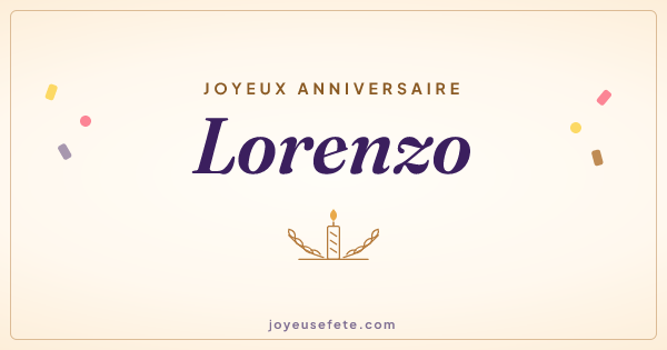 Image « Joyeux anniversaire Lorenzo » au format large