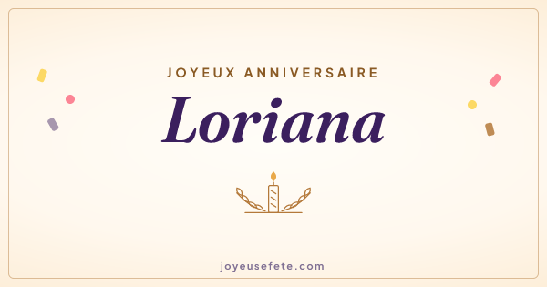 Image « Joyeux anniversaire Loriana » au format large
