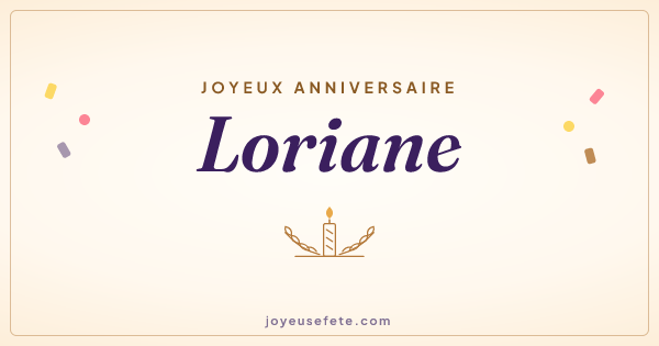 Image « Joyeux anniversaire Loriane » au format large