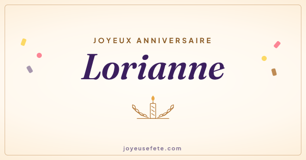 Image « Joyeux anniversaire Lorianne » au format large
