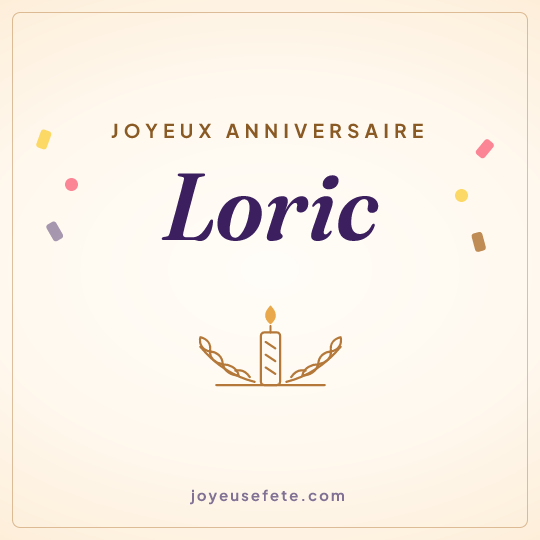 Image carrée « Joyeux anniversaire Loric » pour WhatsApp