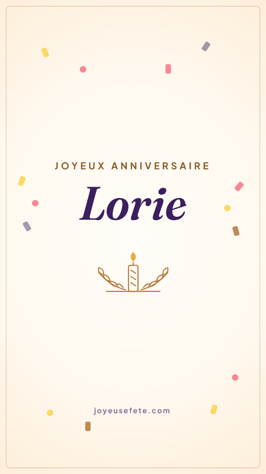 Image « Joyeux anniversaire Lorie » au format story