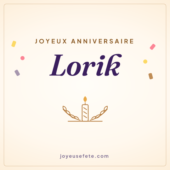 Image carrée « Joyeux anniversaire Lorik » pour WhatsApp