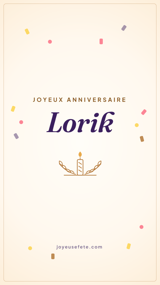Image « Joyeux anniversaire Lorik » au format story