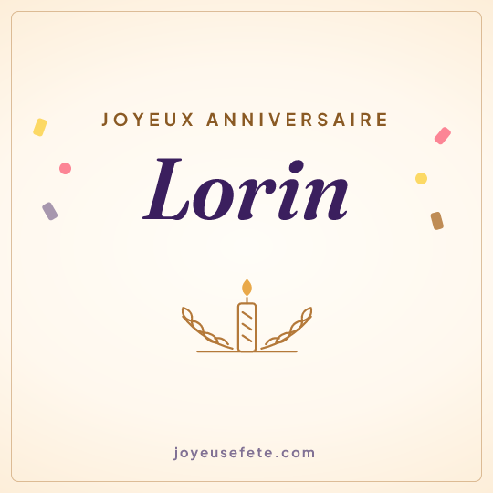 Image carrée « Joyeux anniversaire Lorin » pour WhatsApp