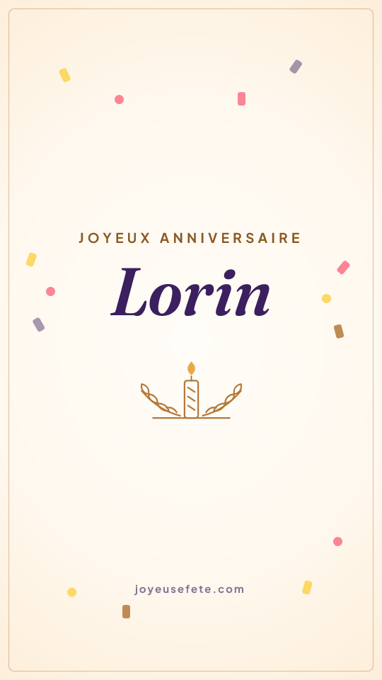 Image « Joyeux anniversaire Lorin » au format story