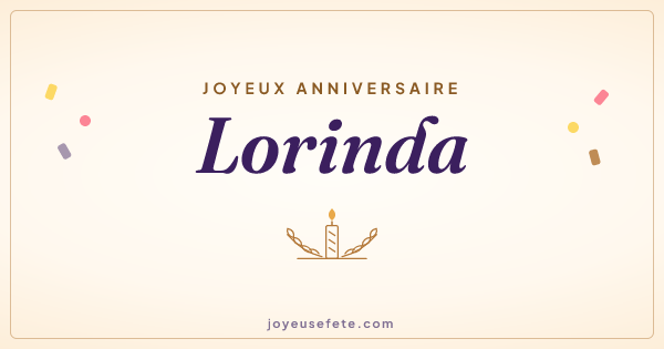 Image « Joyeux anniversaire Lorinda » au format large